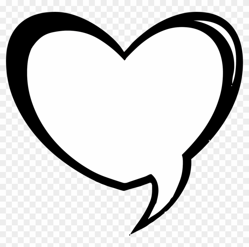 Cartoon - Heart Shaped Speech Bubble Clipart #4476