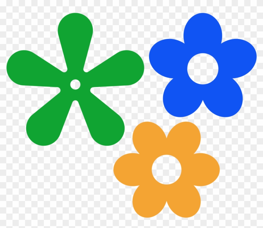 Retro Flower Icon 5petals - Blue Flower Clipart Png Transparent Png #4492
