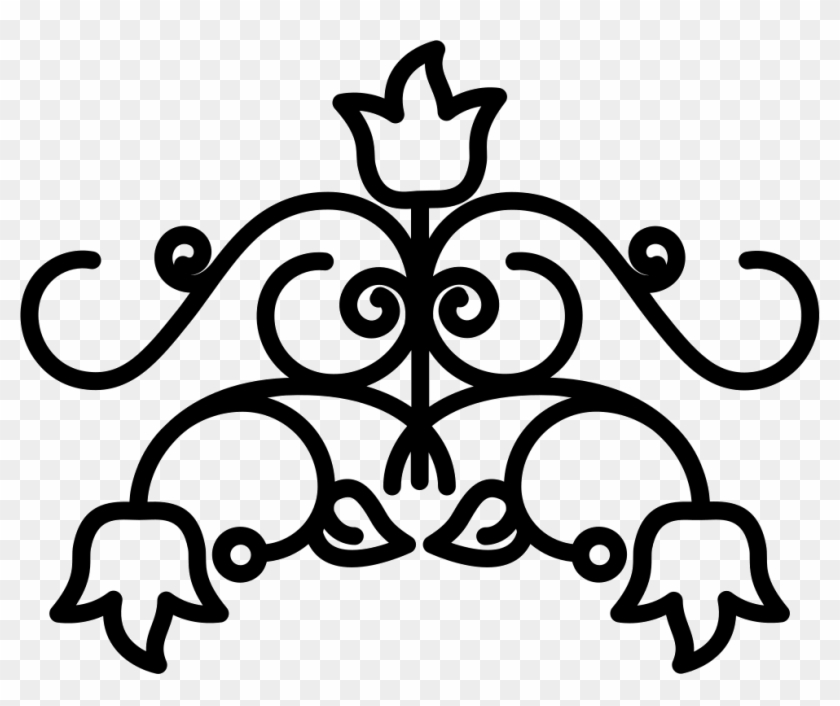 Flowers Outline With Vines Variant Comments - Line Curve Designs Png Clipart