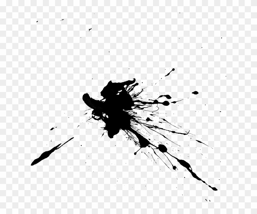Paint Splatter Splash Ink Drop Splattered, Drip Silhoue - Paint Dropping Splash Png Clipart