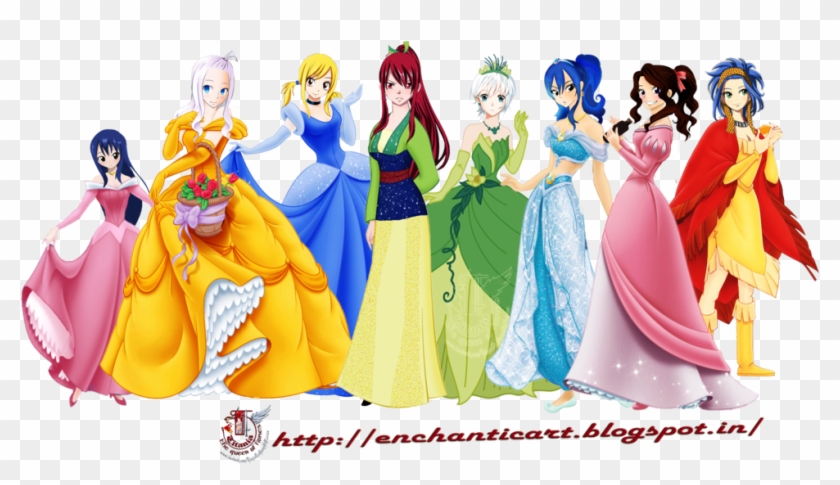 Crossover Fairy Tail Girls X Disney Princesses - Fairy Tail Girls As Disney Princesses Clipart #4965