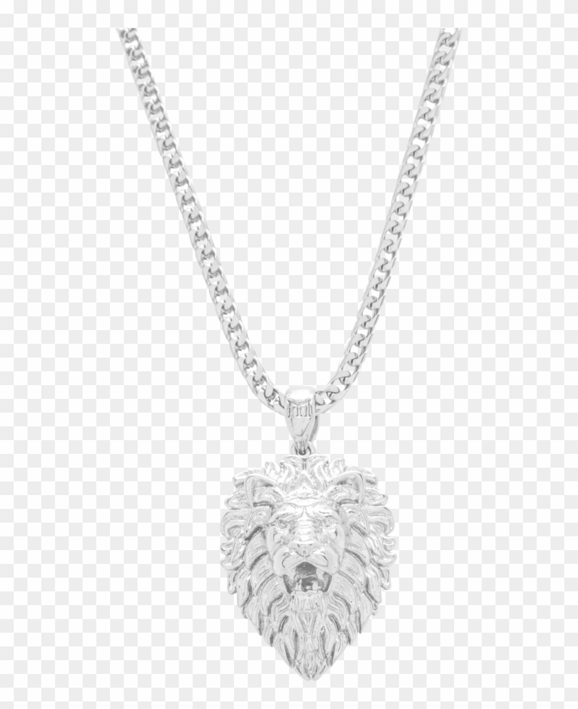Lion Necklace White Gold Marcozo Png Lion Chain - Cadenas De Plata Diamantada Clipart