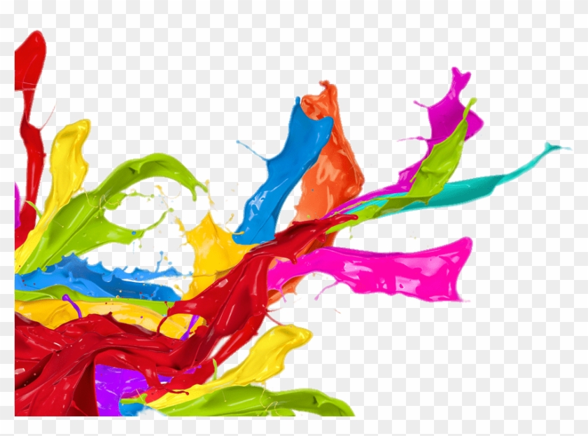Paint Splatter Left Corner Footer - Colored Paint Splashes Png Clipart #5428
