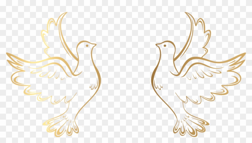 Gold Decorative Lines Png - Gold Doves Clipart #5720