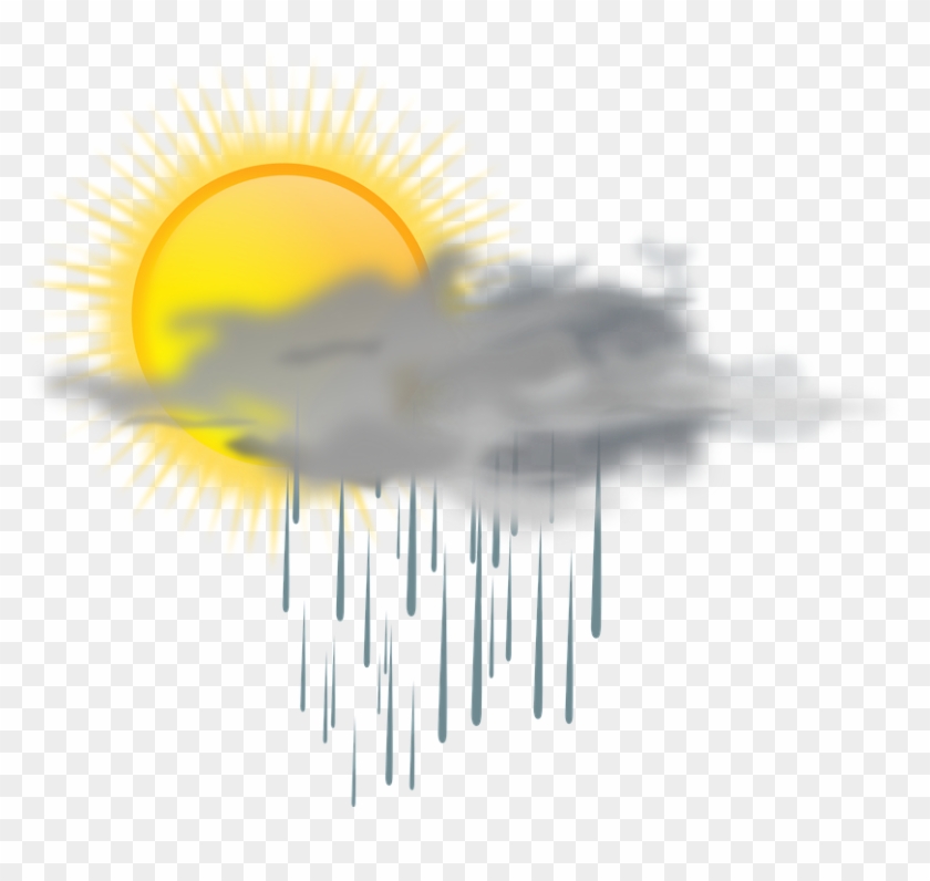 Cloud Rain Rainy Sun Weather Mixed Clipart