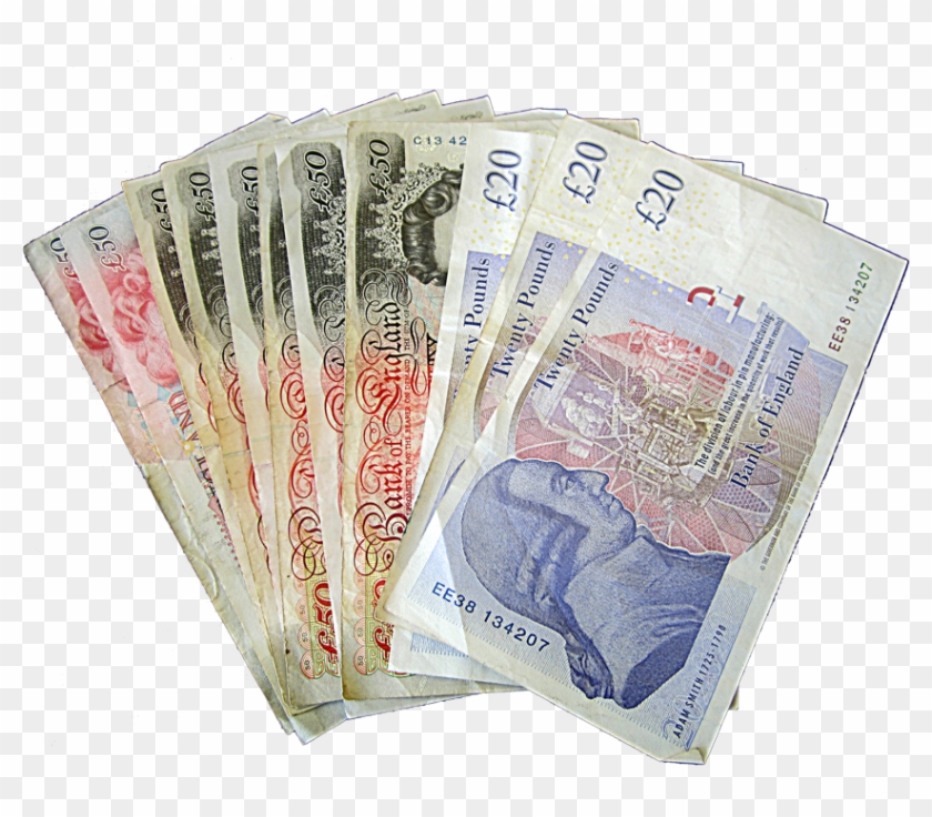 Cut-out Of British Currency Notes - British Money Png Clipart