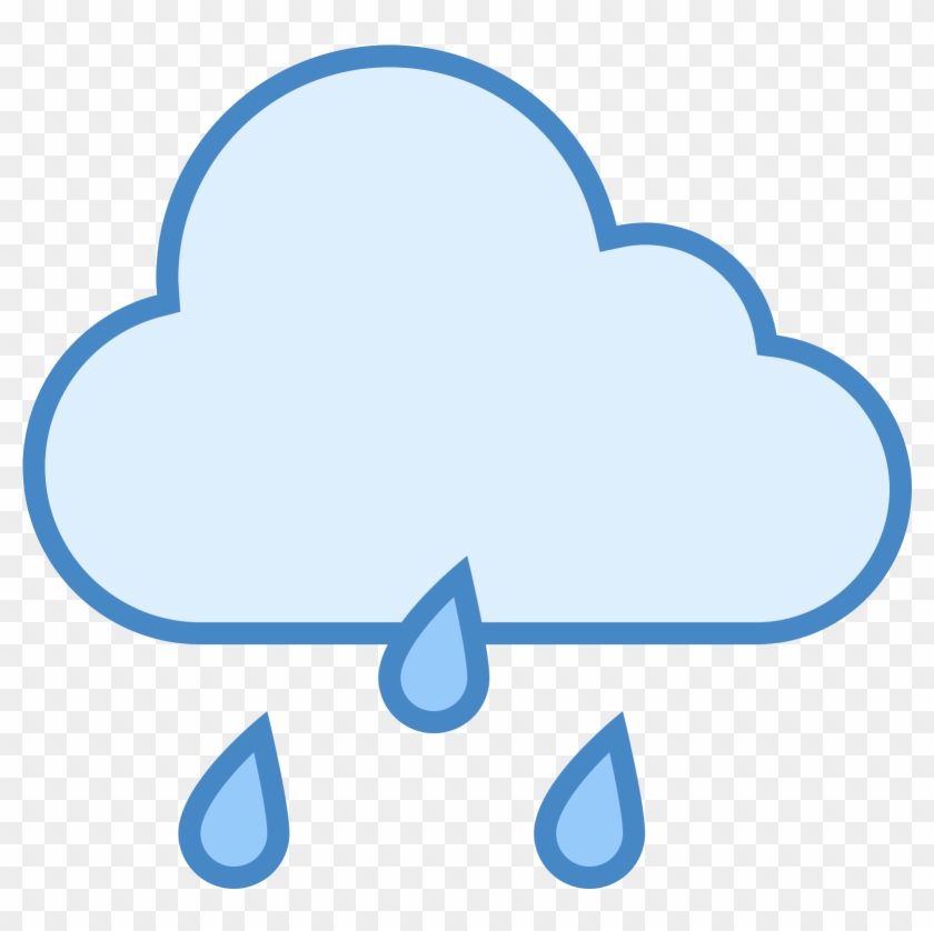 This Is A Drawing Of A Rain Cloud That Is Flat On The - Icon Clipart