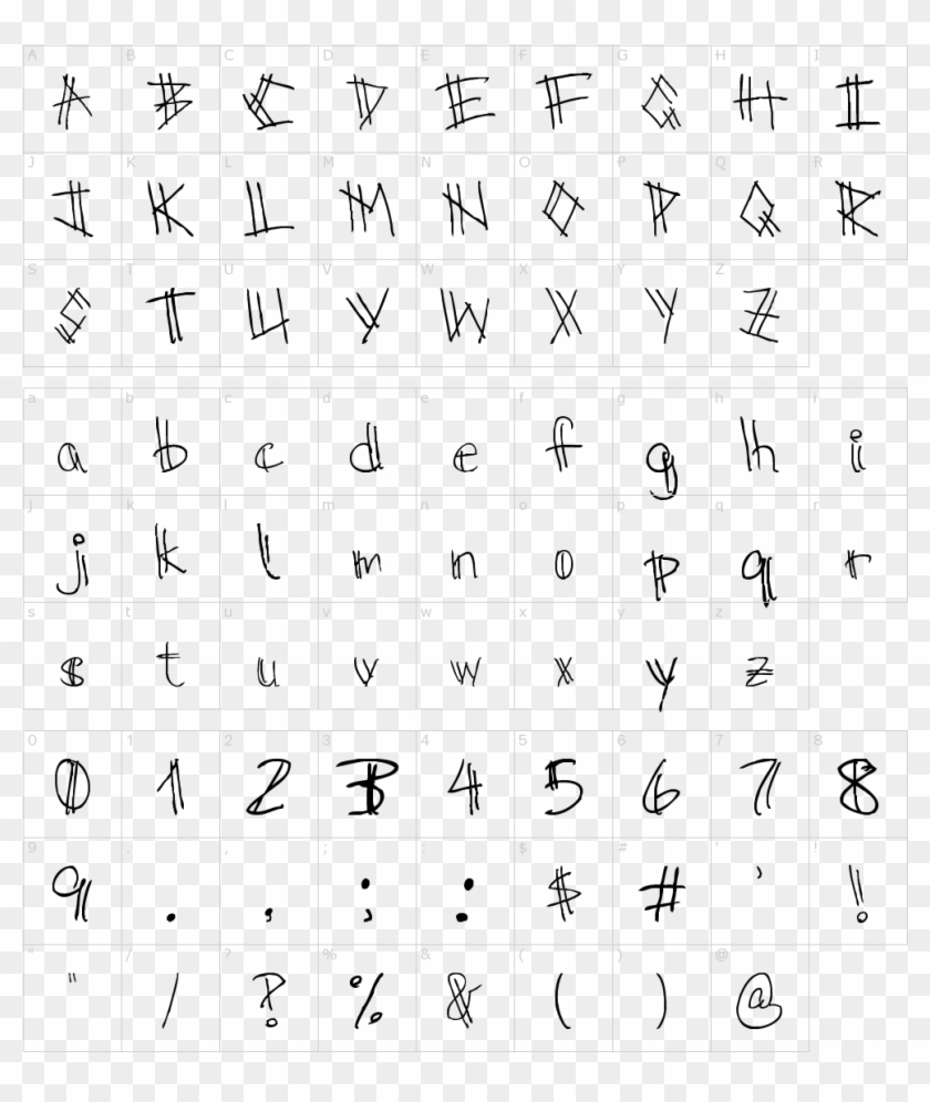 Font Characters - Scratched Font Clipart #7074