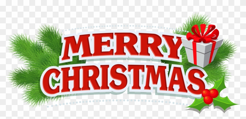 Merry Christmas Decor With Gift Png Clipart - Merry Christmas Decoration Png Transparent Png