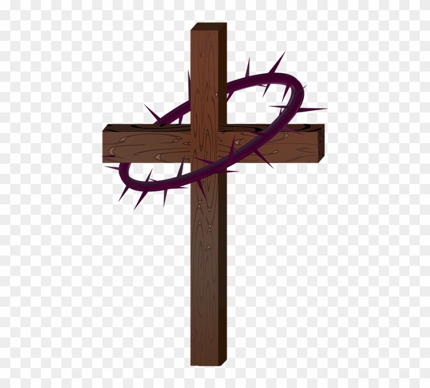 Catholic Png Of The Crown Of Thorns And Cross - Cross And Crown Of Thorns Clipart Transparent Png
