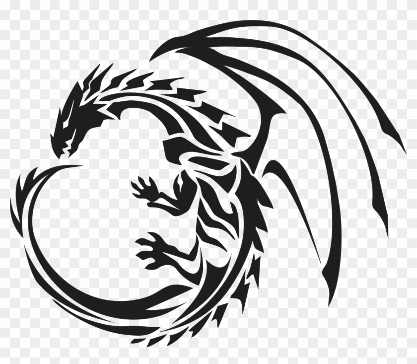 Download Png Image - Tribal Dragon Clipart #791