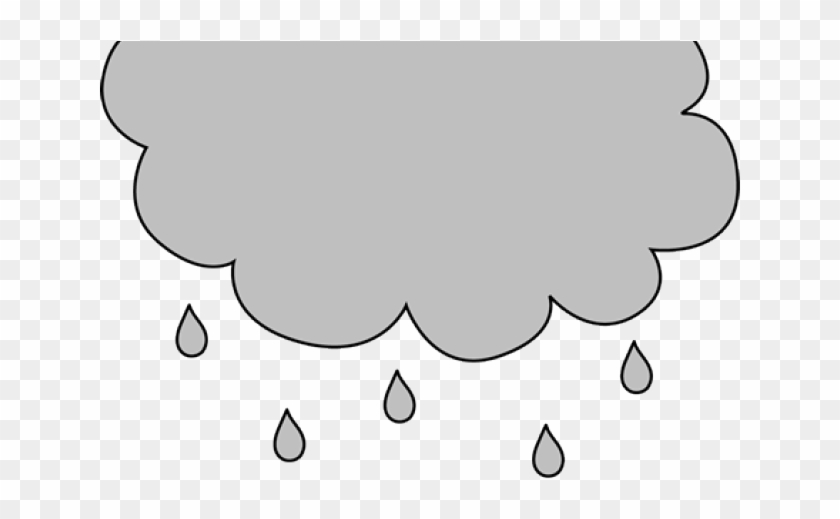 Gray Clipart Rain Cloud - Line Art - Png Download #8658