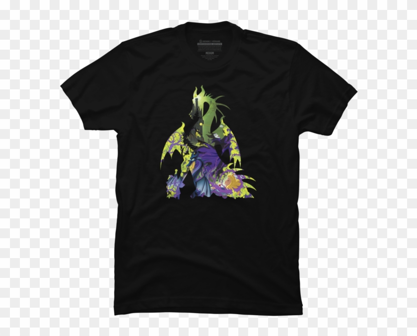 Maleficent Dragon Silhouette - Black Panther Mask On Shirt Clipart #895
