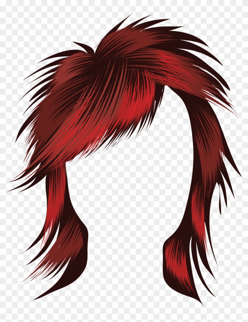 Red Hair Clipart Long Hair - Vector Hair - Png Download #8977