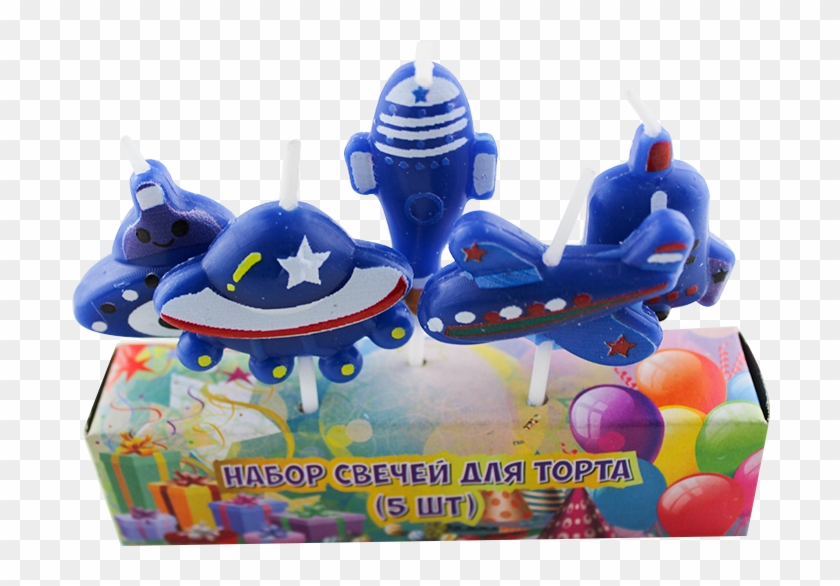 Spaceship, Rocket And Plane Cartoon Birthday Candles Clipart