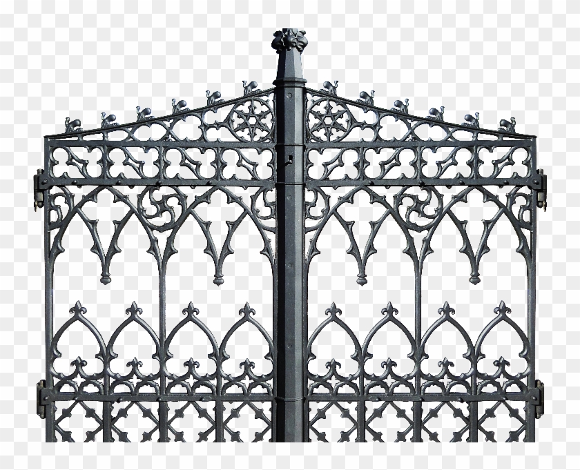 Gothic Black Iron Gate Door Png Stock Image - Egeskov Castle Clipart