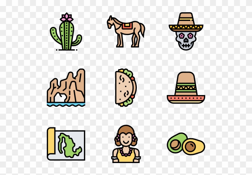 Mexico Symbols - Restaurant Menu Icon Vector Clipart