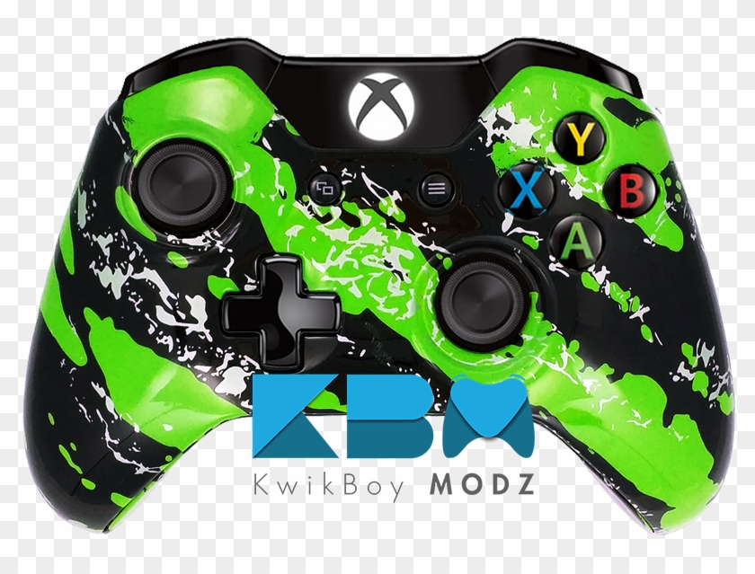 Custom Green Splatter Xbox One Controller Png Green - Customized Xbox Controller Clipart #10897