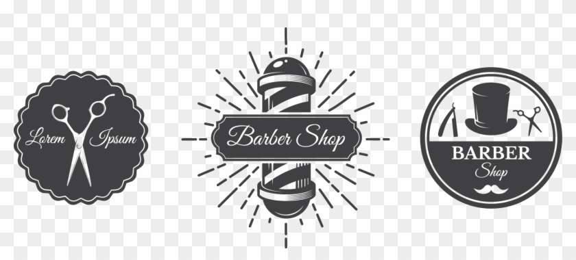 Barbers Pole Logo Barber - Barber Shop Pole Png Clipart