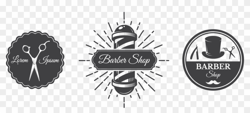 Barbers Pole Logo Barber - Barber Shop Pole Png Clipart #10943