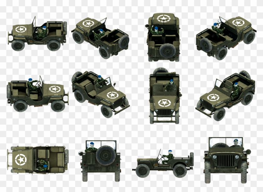 Wj - Willys Jeep Top View Clipart #11289