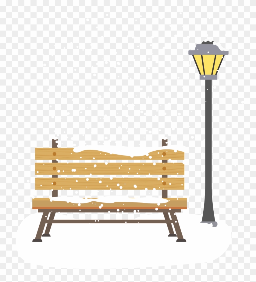 Snow Seats Street Lights Png And Vector Image - Illustration Clipart