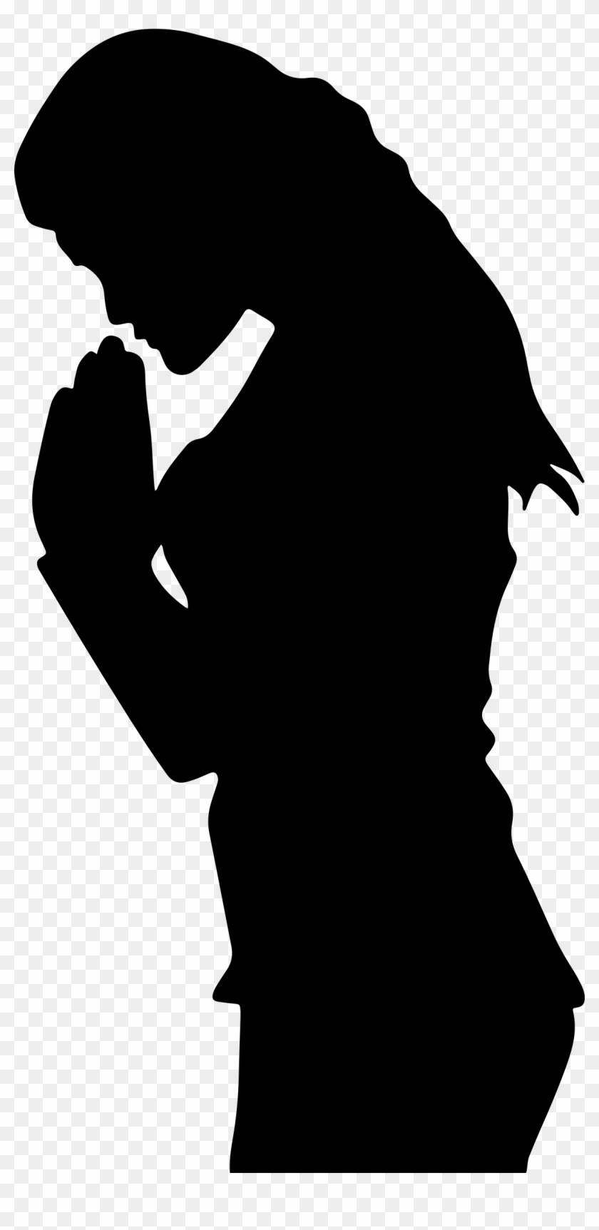 Big Image - Woman Praying Silhouette Png Clipart #11860