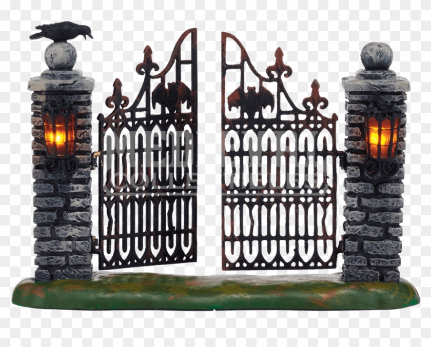 Spooky Wrought Iron Gate - Spooky Wrought Iron Fence Clipart #11905