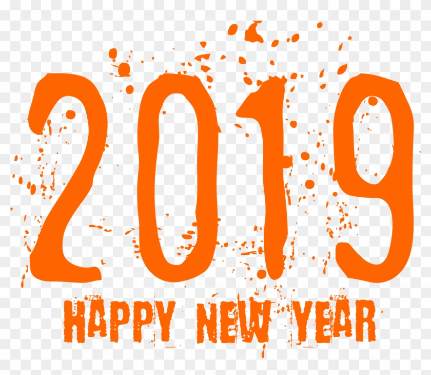 New Years Eve 2019 Clipart With Happy Year Transparent - Happy New Year 2019 Text Png #11969