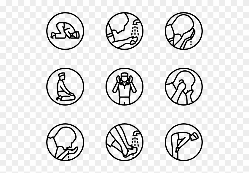 Muslim Prayer Rite - Ablution Icons Clipart #12102
