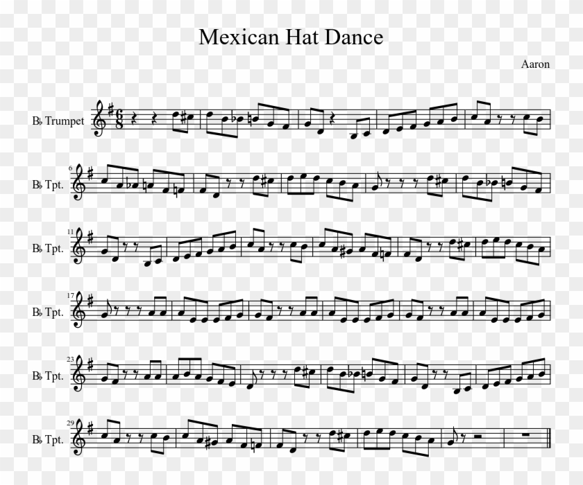 Mexican Hat Dance Sheet Music Composed By Aaron 1 Of - Inuyasha Longing Flute Sheet Music Clipart #12166