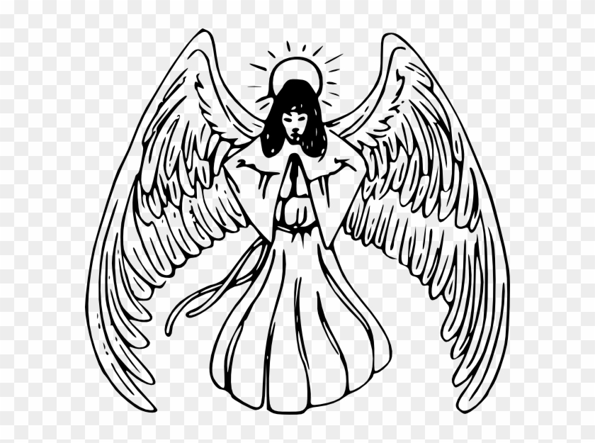 Angel Praying Tattoo Svg Clip Arts 600 X 545 Px - Png Download