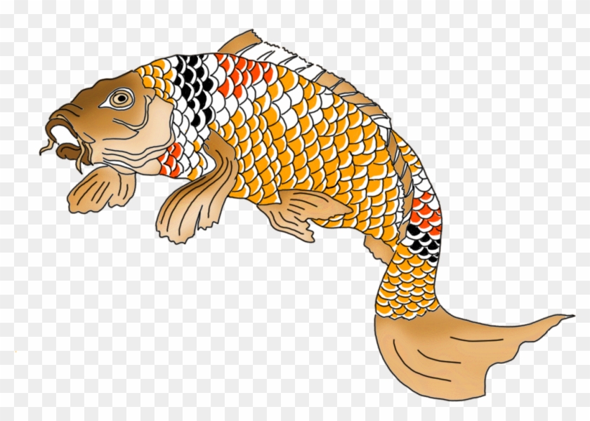 Japanese Koi Fish Orange Red Black White - Koi Clipart