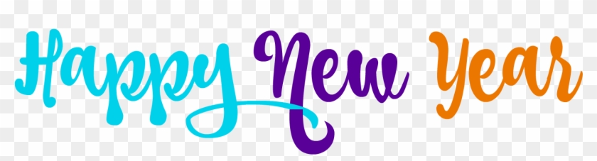 Happy New Year's Eve - Happy New Year Text Png In One Line Clipart