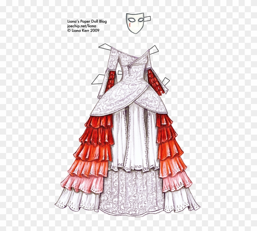 Click For Larger Version - Ball Masquerade Gowns Drawn Clipart #12639