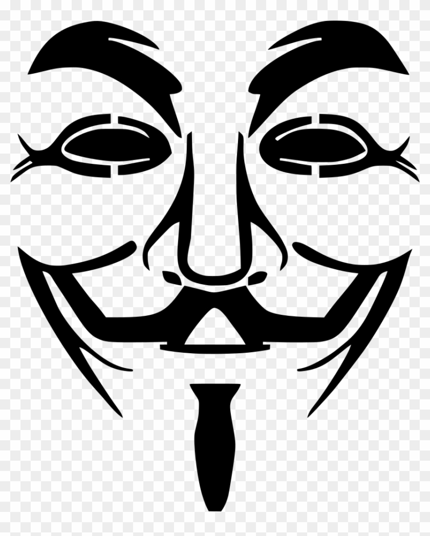 Pin Black And White Masquerade Masks Clip Art - V For Vendetta Mask Vector - Png Download #12787