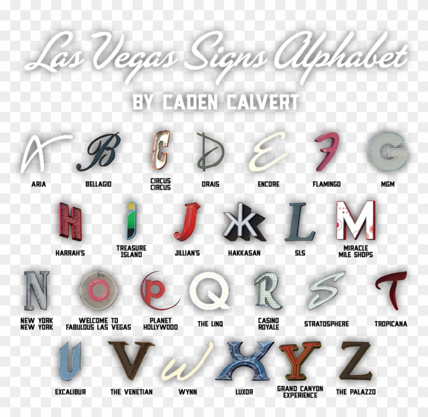 Las Vegas Signs Alphabet Clipart