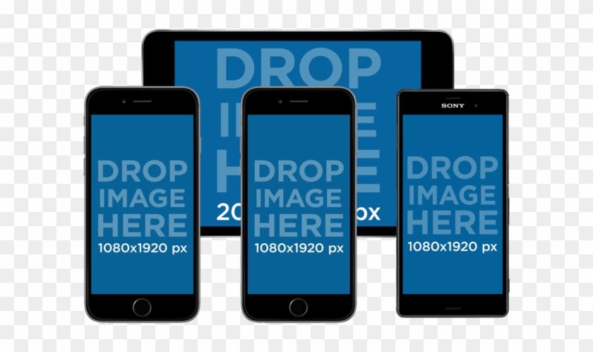 Ipad Iphone 6 Iphone 6 Plus Android Phone Set Png Mockup - Iphone Clipart #12857