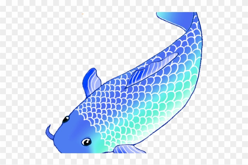 Koi Carp Clipart Clip Art - Transparent Fish Png Blue #13135