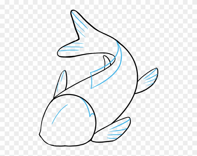 Drawing Koi Fish - Coy Fish Drawing Easy Clipart #13156