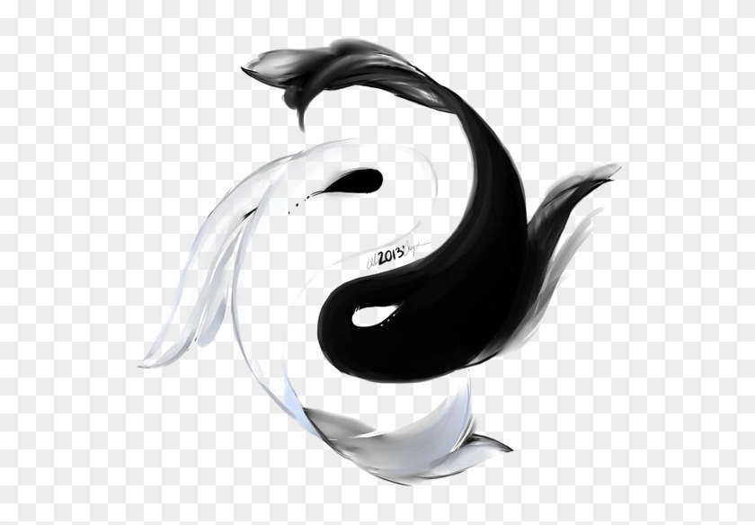Koi And Tattoo Fish Yin Bagua Creative Clipart - Yin Yang Fish Tattoo - Png Download #13295