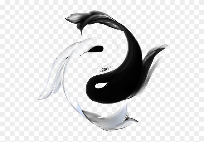 Koi And Tattoo Fish Yin Bagua Creative Clipart - Yin Yang Fish Tattoo - Png Download