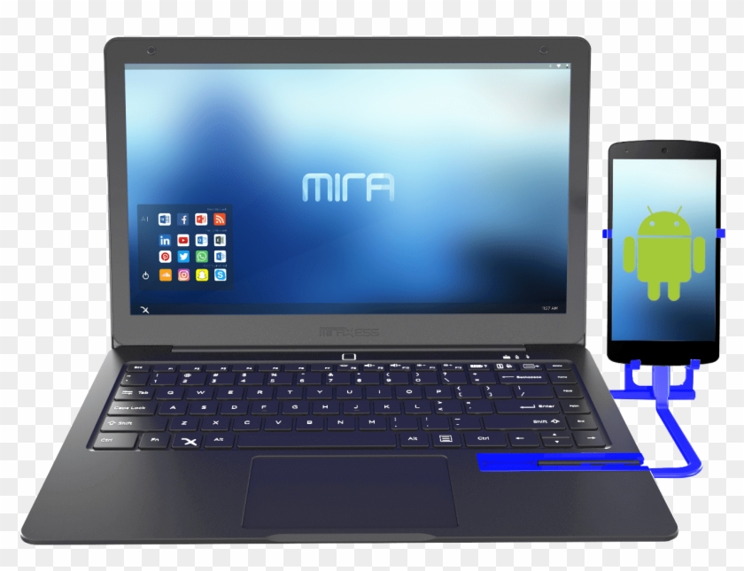 Mirabook Android Phone Laptop Dock - Laptop With Phone Clipart #13383