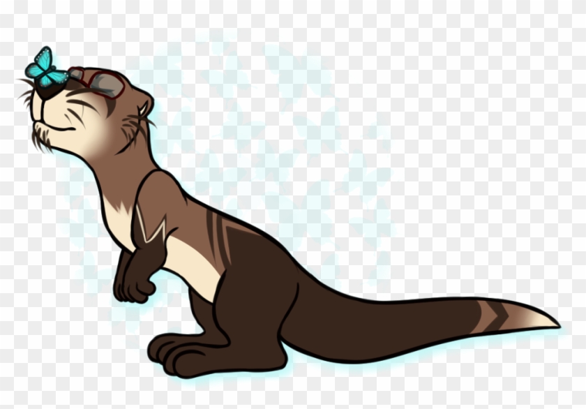 The Otter And The Butterfly - Otter Paint Png Clipart #13405