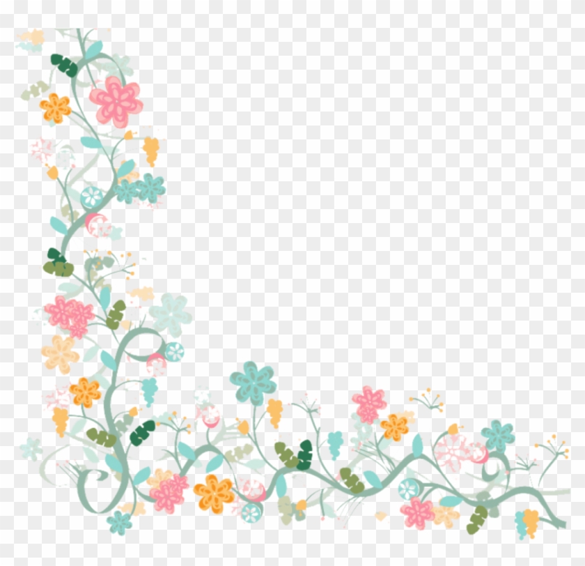 Free Png Download Watercolor Flower Vector Border Png - Flower Border Transparent Background Clipart #13519