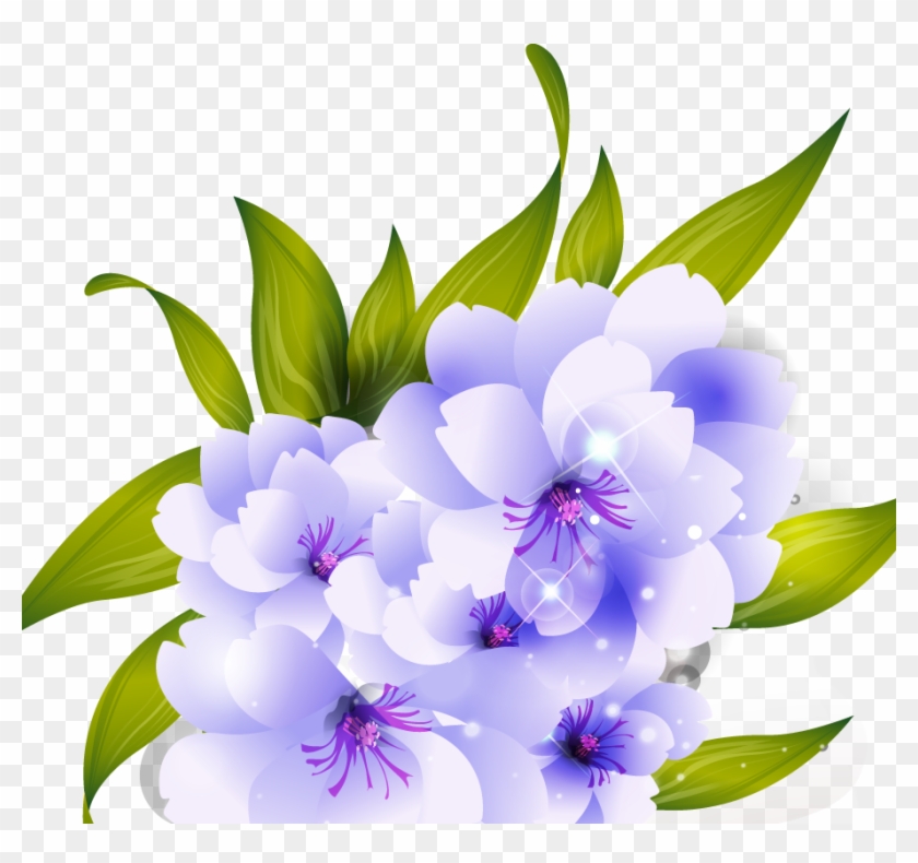 Flower Vector Png - Violet Flower Vector Png Clipart #13818