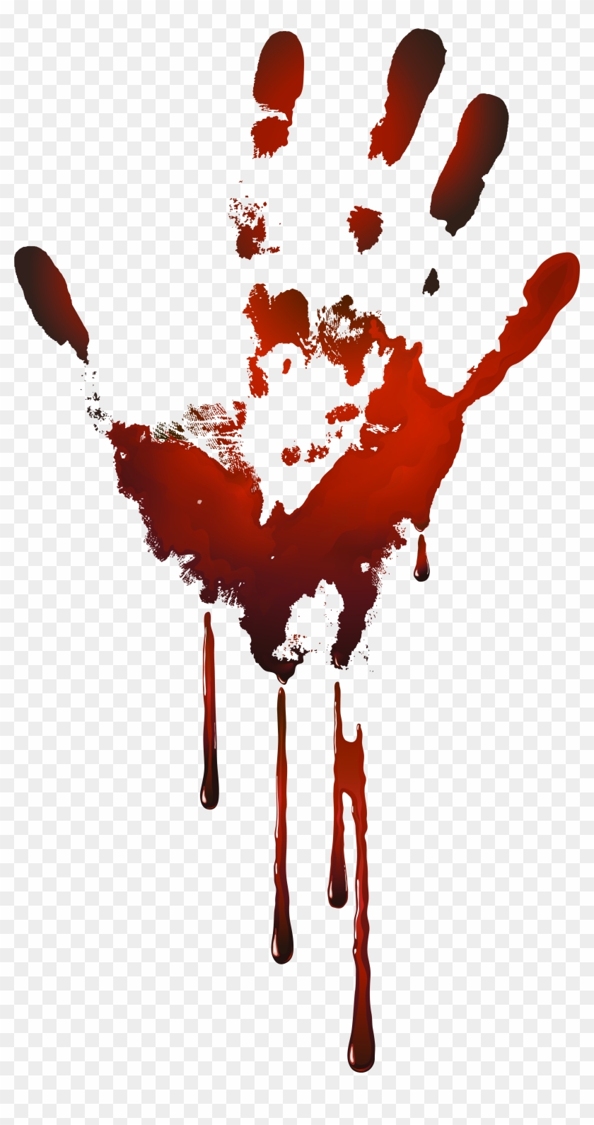 Bloody Handprint Transparent Background Clipart