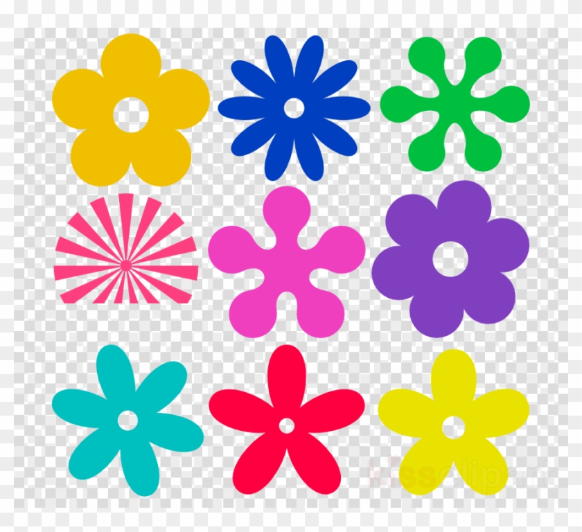 Retro Flower Vector Clipart Flower Designs Clip Art - Retro Flower Vector - Png Download #14040