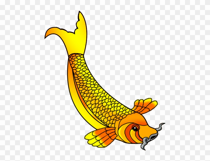 Drawn Gold Fish Koi Fish - Drawing Clipart #14105
