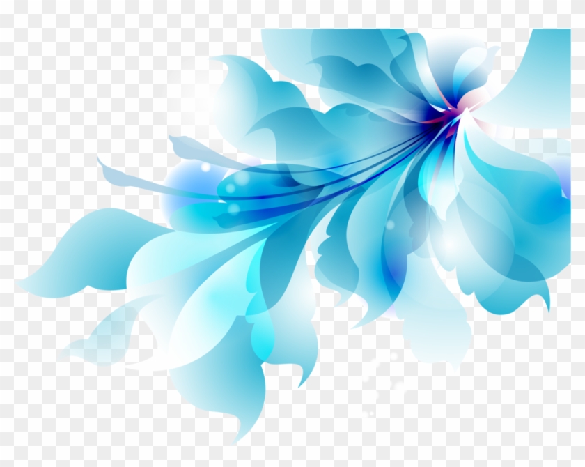 Flower Vector Png Images - Blue Flower Vector Png Clipart (#14108) - PikPng